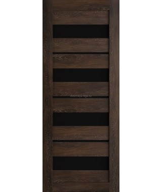 Дверь из экошпона Техно 15 Шале мореный (черное стекло)